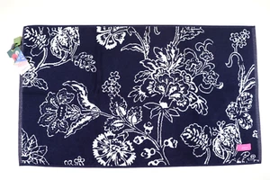 JOULES INDIENNE FLORAL 100% COTTON REVERSIBLE BATH MAT - NAVY 50X90 CM - Picture 1 of 13