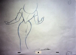 Who Framed Roger Rabbit 1988 Production Signed Collin Hand-Drawn Jessica #WC - Picture 1 of 3