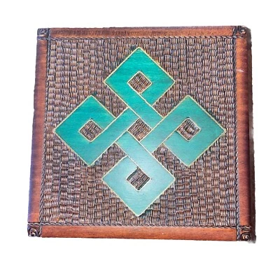 木制凯尔特无情/永恒结饰品珠宝盒手工制作波兰波西米亚 — 第 1/4 张图片