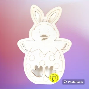 Easter LED Light Up Wood Standing Egg/Bunny Paint It Yourself Diy Kids Craft New - Picture 1 of 3