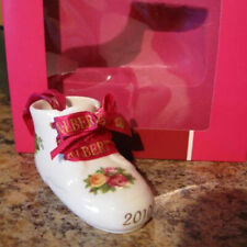 Royal Albert Porcelain OCR Unisex 2010 Baby's First Christmas Bootie Ornament