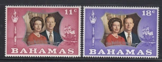 BAHAMAS 25th Wedding Anniversary MNH set - Image 1 of 1