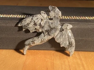 Stunning Rare "Blue Pearl" Larvikite  Hand Carved Dragon, 48 Grams, Afghanistan - Picture 1 of 11