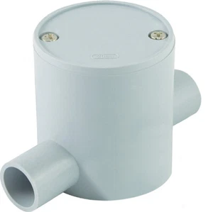 20mm 2 Way Deep Junction Box for Electrical Conduits Grey Colour - Picture 1 of 1