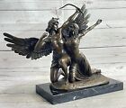 Statue en bronze moulé chaud dieu de l'amour psyché méthode cire perdue, offre sculpture d'amour