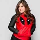 Marvel Womens Deadpool Sidezip Motorcycle Jacket Movie We Love Fine Size XL Rare