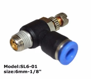 Regulador de codo neumático de 1/8" rosca 6 mm ajuste acelerador empuje aire SL6 01 - Imagen 1 de 1