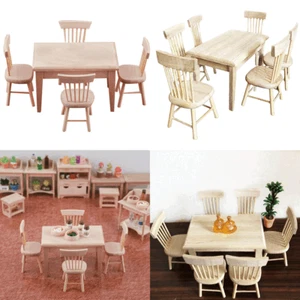 1:12 Dollhouse Miniature 4pcs Chair / 6pcs Chair Table Furniture Ornament Kids - Picture 1 of 25