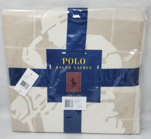 POLO RALPH LAUREN Oakwood 100% Cotton Throw Blanket Tan/Ivory 50"x70" msrp $185 - Picture 1 of 8