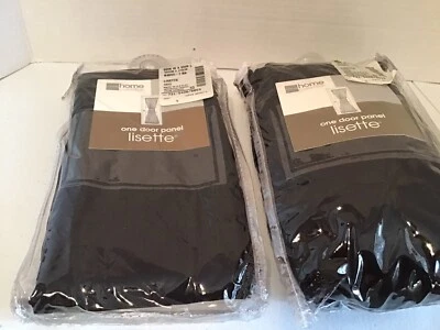 "Cortinas de puerta francesas JCPenny Home Collection 2 negras 60""x69L" Foto 1 de 3