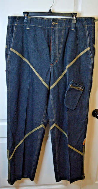 Vtg Tommy Hilfiger Flag Loop Denim Blue 90's Carpenter Jeans 36