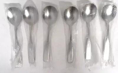 6Pack Set Spoons ROUND Stainless Steel BOUILLON SPOON for Soup Rice Table Dinner - Image 1 of 4