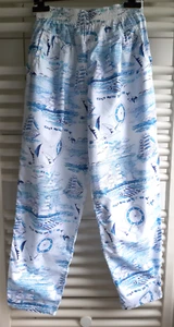 Hose mit Dehnbund Schlupfhose Gr. 140 weiß / blau maritimes Design Taschen Baumw - Bild 1 von 11