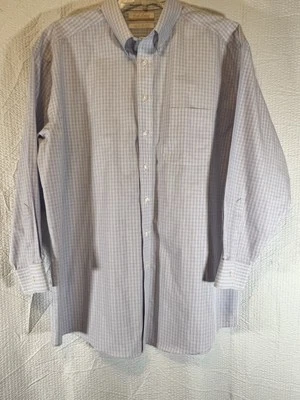 Roundtree & Yorke Mens Dress Shirt 17 33 Button Down Long Sleeve Blue Gold Label - Image 1 of 4