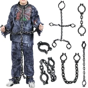 Halloween Fake Chains Haunted House Horror Props Prisoner Cosplay Accessories - Picture 1 of 13