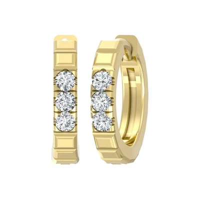 0.05Ct Lab Grown Diamond 10K Yellow Gold Hoop Earrings Gift for Women 0.51gm - Image 1 of 4
