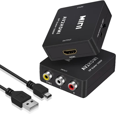 Convertitore AV a HDMI Convertitore Da RCA a HDMI Adattatore Hdmi,1080P Adattato - Immagine 1 di 4