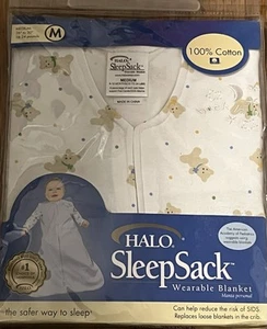 Nuevo saco de dormir HALO manta portátil 100 % algodón estampado de oso mediano 16-24 libras - Imagen 1 de 4