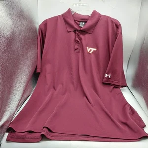 Virginia Tech VT Hokies Under Amour Poloshirt Herren Gr. XL weinrot - Bild 1 von 10