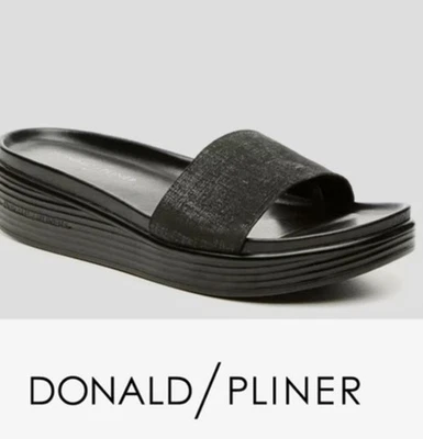 Sandalia Tanga Donald Pliner Fiji Slide Negra Para Mujer Talla 10 Foto 1 de 4
