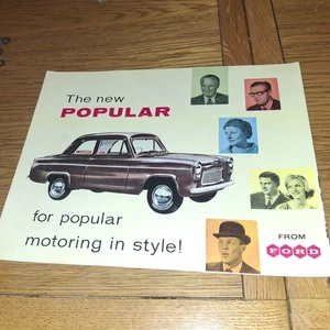 *NEUWERTIG* 1959 DATUMSCODE ORIGINAL AUTO VERKAUFSPROSPEKT*FORD POPULAR* AUSKLAPPBAR - Bild 1 von 3