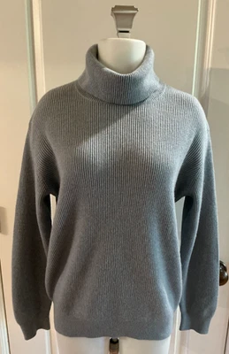Brunello Cucinelli 100% Cashmere Blue Turtleneck Sweater sz Medium Italy Monili - Image 1 of 4