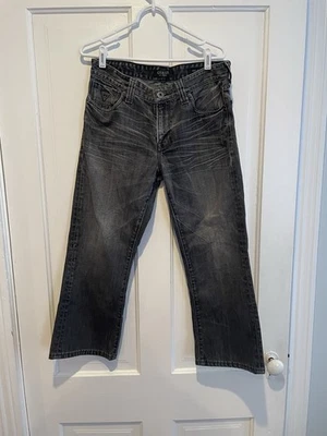 Pantalones de mezclilla GUESS negros lavados para hombre talla 33 pierna recta vintage decorados descoloridos Foto 1 de 4