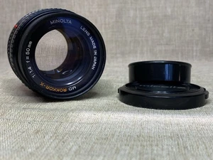 Vintage Minolta MD Rokkor-X 50mm f/1.4 Lens Japan with Hoya Skylight Filter - Picture 1 of 16