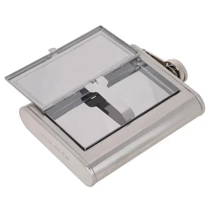 Estuche portátil de acero inoxidable para cigarrillos frasco de cadera con embudo para hogar al aire libre - Imagen 1 de 10