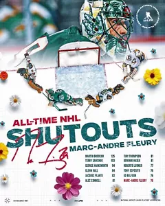 Marc-Andre Fleury All-Time Shutouts Minnesota Wild 8x10 NHL Hockey Foto - Bild 1 von 1