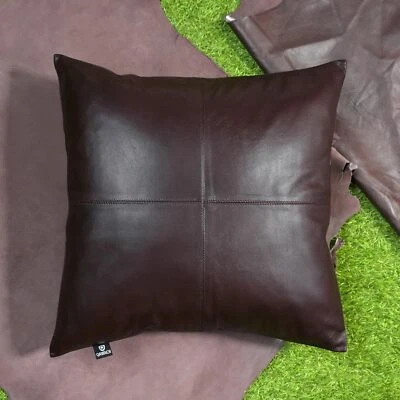 Темно-коричневый цвет из овчины 100% подлинный кожзаменитель наволочка для дивана подушки кровати - Изображение 1 из 4