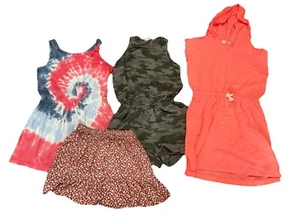 Lot Of Girls Size 10-12 Rompers Sleeveless Dress Skirt Summer Gap Carters - Picture 1 of 6