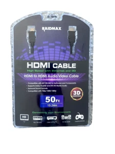 HDMI to HDMI A/V Cable High Speed w/ Ethernet & 3D 50FT - Picture 1 of 2