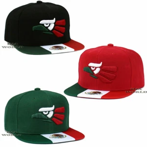 MEXICAN Hat Hecho En MEXICO Eagle Aguila Flag Flat Brim Snapback Baseball Cap - Picture 1 of 19