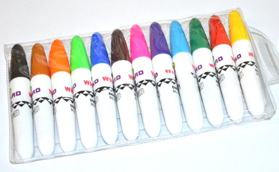 ASCRAFTS 12 X MINI DRY WIPE PENS White Board Marker Pens Dry Wipe