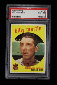 Billy Martin Cleveland Indians 2nd Base PSA 8 NM-MT  1959 Topps #295