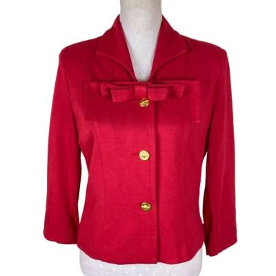 Chaqueta CAbi Beau Talla 4 Cuello Lazo Rojo Tejido Blazer Estilo 3035 Colección Love Carol Foto 1 de 4