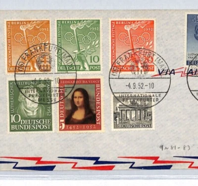 GERMANY Cover BERLIN 1952 BEETHOVEN & *OLYMPICS SET* Superb Used {samwells}YE41 - Image 1 of 4