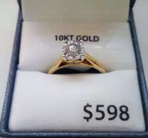 Anello di fidanzamento Forever Bride 1/2 CTTW 10Kt in oro giallo misura 8 - Foto 1 di 7