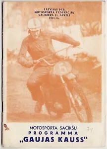 LETTLAND 8. Traditionelles Motorradrennen Gaujas Kauss CUP PROGRAMM Valmiera 1971 - Bild 1 von 5