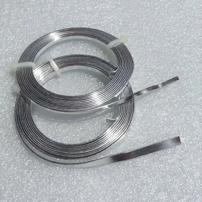 Flat Aluminium Wire 5mm, 3mm width x 2M Jewellery Craft Florist Silver colour - image 1 of 2