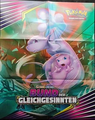 Pokemon Poster Mew & Mewtwo Sun & Moon Covenant of Like Minded 61X48.5cm