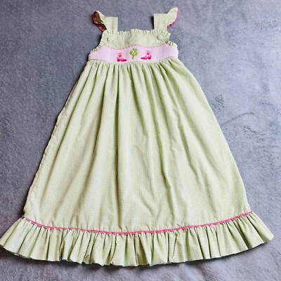 Remember Nguyen Talla 6 Años Vestido Sol Calado Verde Cuadros Botas de Vaquero y Cactus Foto 1 de 4