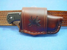 Custom Leather Crossdraw Sheath for Spyderco Delica 4 Knife
