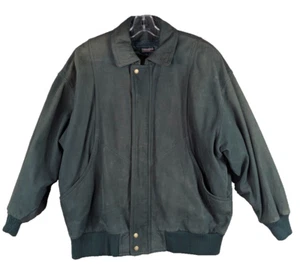 Vintage AB Sport Leather Fullzip Jacket Thinsulate Bomber Lined Winter 90s Men L - Picture 1 of 12