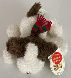Charter Club Peluche Imbottito Bianco Cucciolo Cane Rosso Sciarpa Giocattolo Morbido 6” NO CORTECCIA - Foto 1 di 5