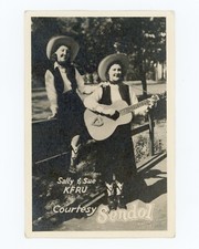 Sally and Sue KFRU Radio Promotional Card Gelatin-Silver Western Americana NICE!