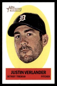 2012 Topps Heritage Stick-Ons Justin Verlander Detroit Tigers #42