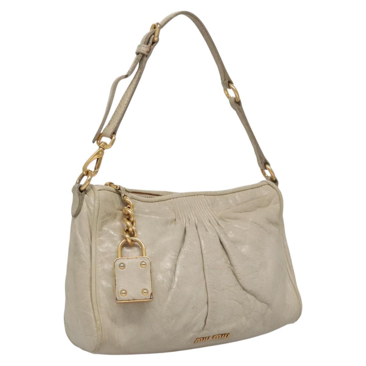 Miu Miu Gold Leather Exterior Bags & Handbags for Women for Miu Miu Gold Leather Exterior Bags & Handbags for Women for