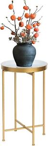 Gold Round Side Table Round End Table Modern Small Accent Home Decor